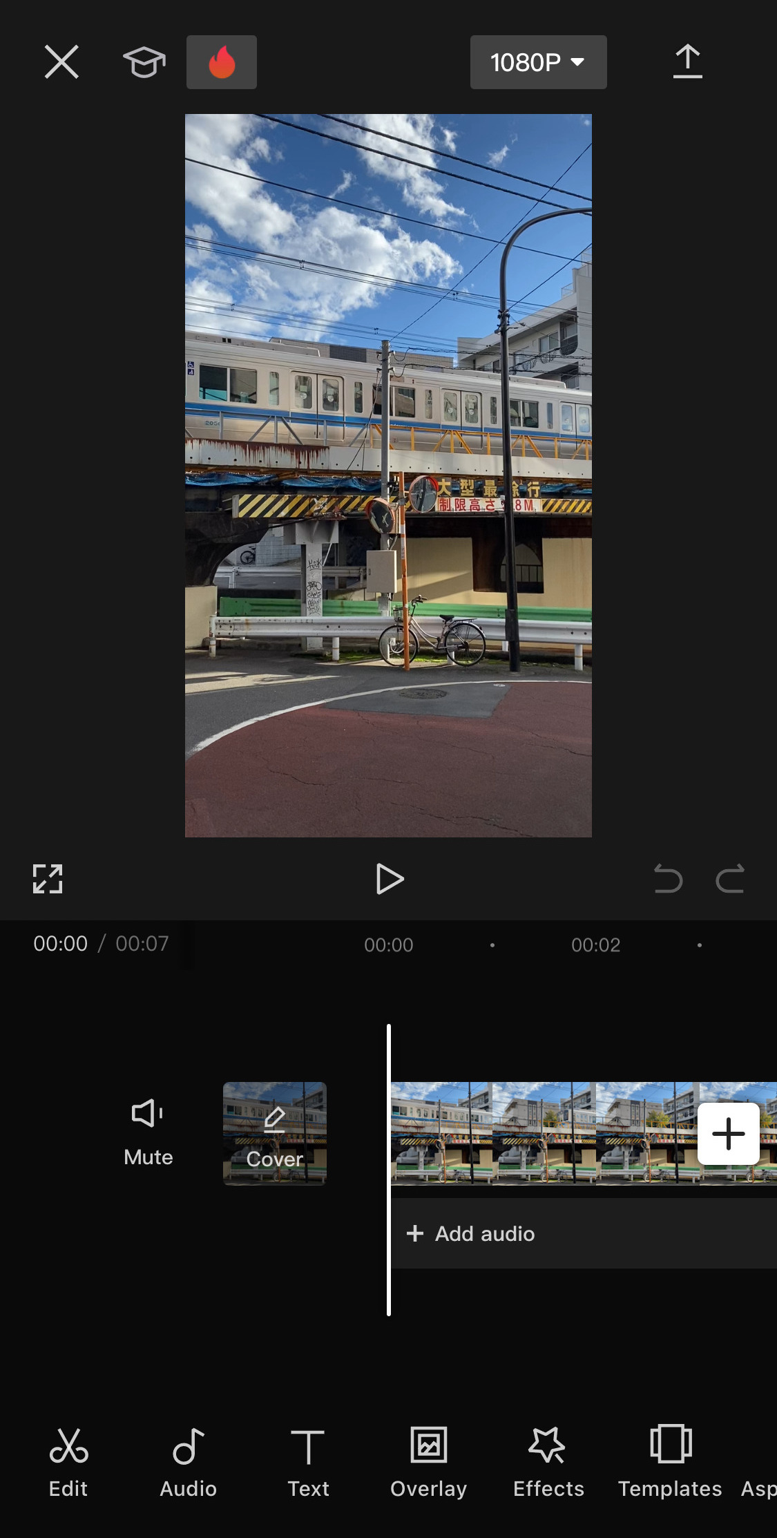 Screenshot of CapCut's editing interface